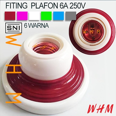 6A Fitting plafon warna warni fiting plafon bulat /persegi rumah Fitting lampu