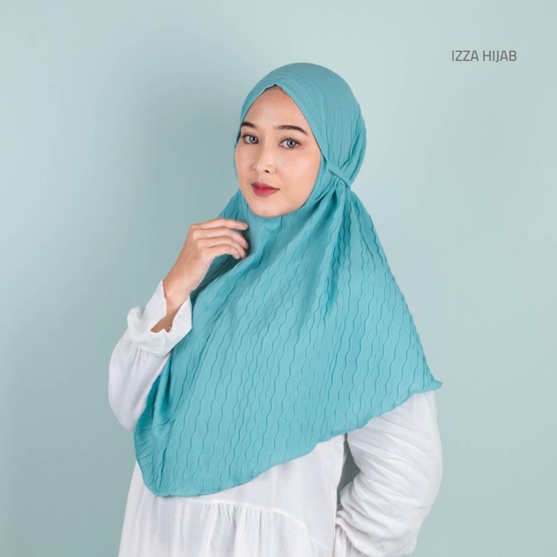 Bergo Tali Maryam Plisket gelombang Cinta Diamond Crepe