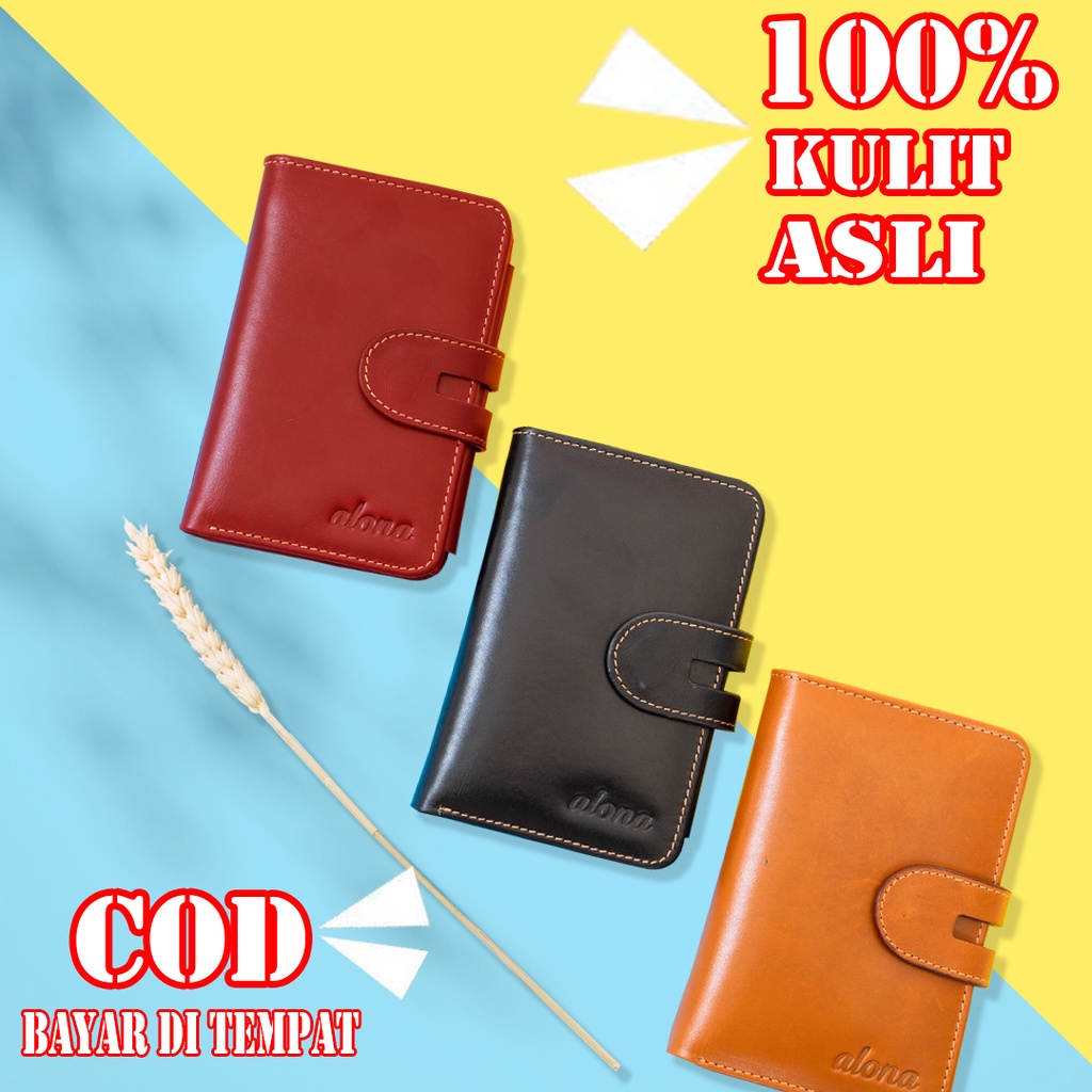 DOMPET KULIT WANITA ASLI MINI BRANDED ALONA LOTUS WALLET CEWEK KECIL ORIGINAL TERBARU KEKINIAN A04