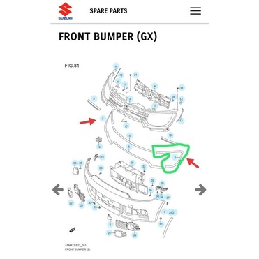 List Garnish Grill Samping Suzuki Ignis GX New Ignis GLX ASLI SGP!