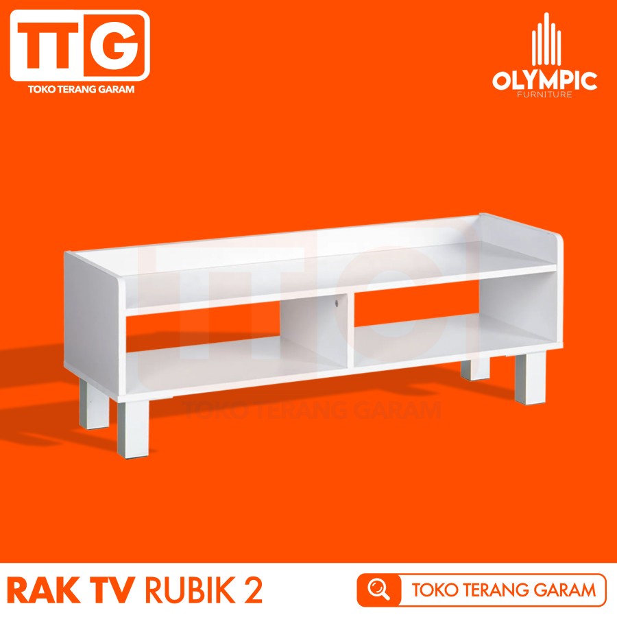 olympic meja rak tv serbaguna minimalis putih rtv rubik 2