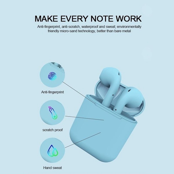 Earphone nirkabel bluetooth TWS Inpods 12  Macaron earphone Android IOS bluetooth 5.0 inpod i12 In Ear