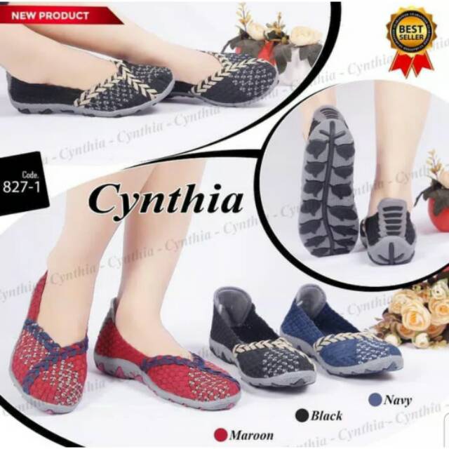 Sepatu rajut flat cynthia 827-1