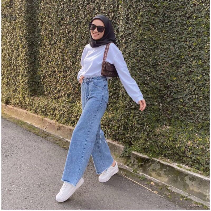 Kulot Jeans Highwaist Rawis / Kulot Wanita