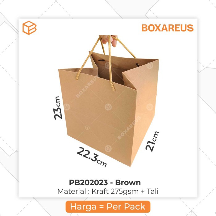 

READY COD Paper Bag Kantong Tas Paperbag Belanja Goodie Bag 20cm - PB202023 TERLARIS