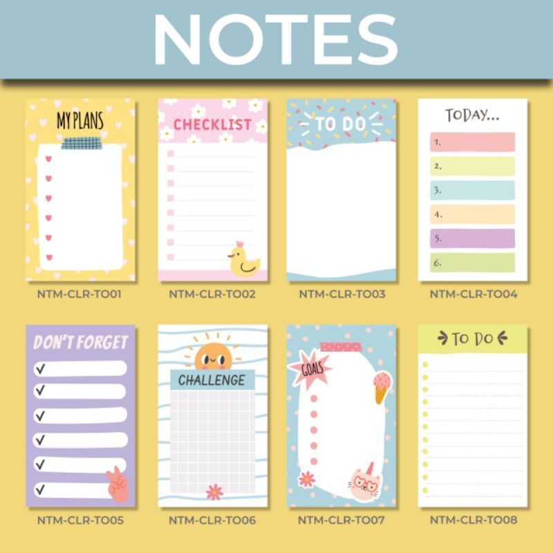 

Notes Memo Karakter/ Notepad Kertas Catatan Lucu