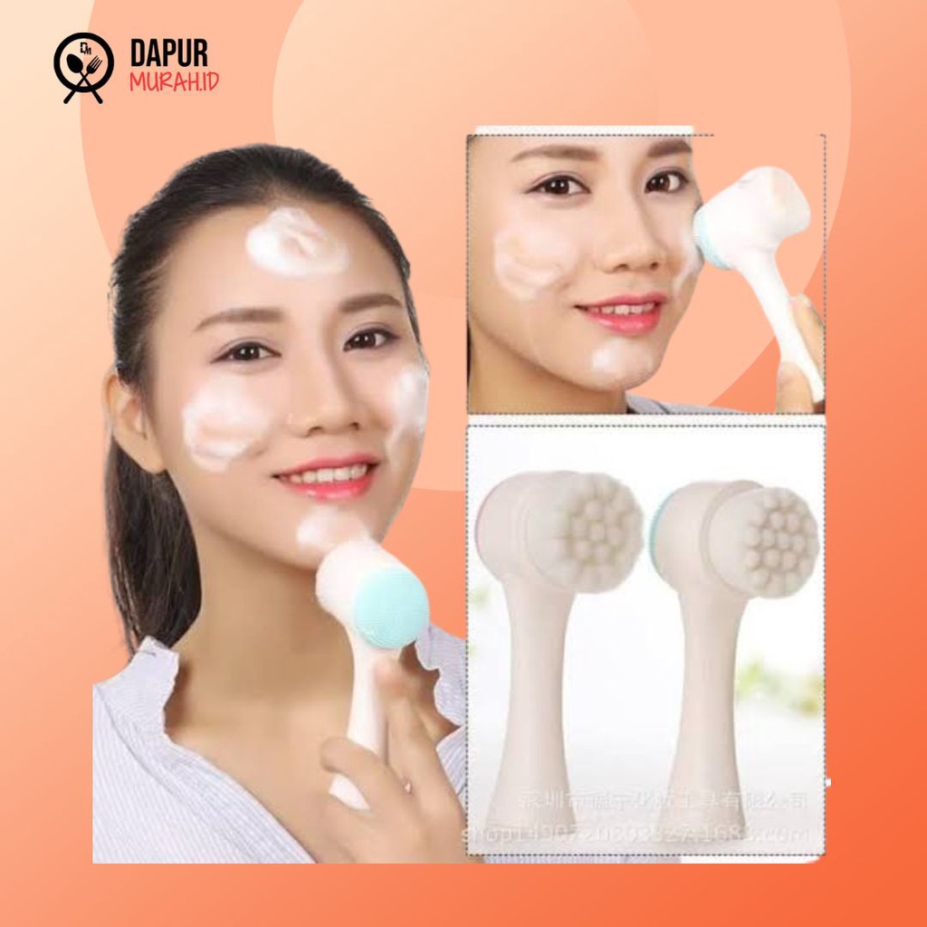 Pembersih wajah 2 in 1 facial brus silikon – Random Colour