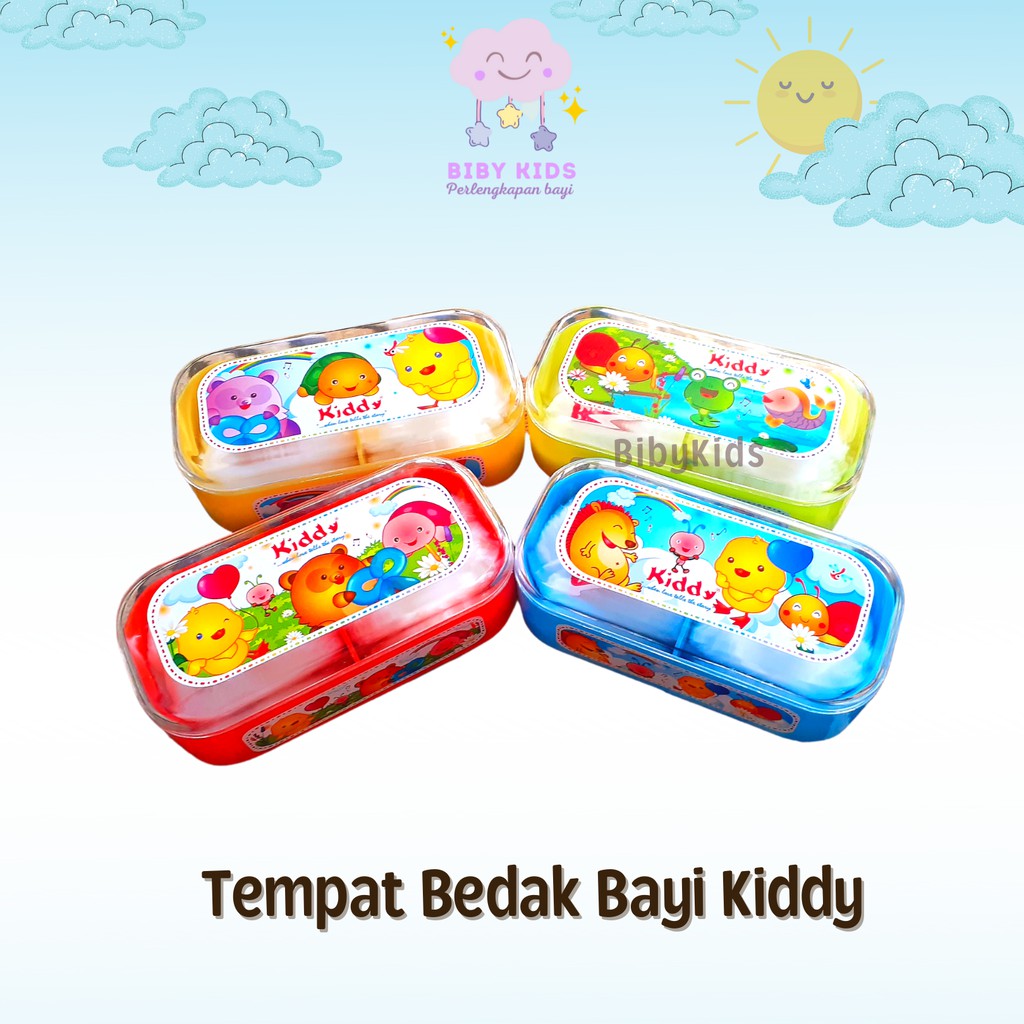 Tempat Bedak Bayi Tabur Murah 2in1 Kiddy Free Puff Perlengkapan Baby Newborn Mandi Anak Lucu