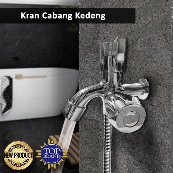 Jual Kran Shower Stainless Keran Cabang Segitiga Kran Air Double Tembok