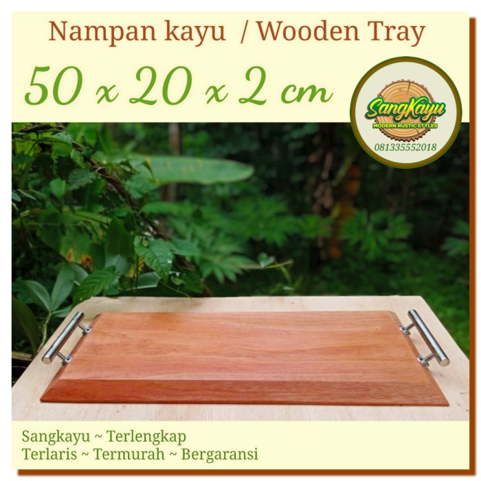 Nampan kayu nampan saji 50x20x2 cm nampan wooden tray tatakan kayu