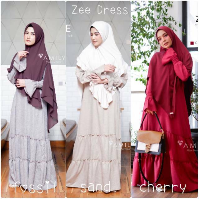 ZEE DRESS ONLY BY AMILY/gamis dewasa/pakaian wanita/baju muslim/syari/hijab cantik/dress muslimah