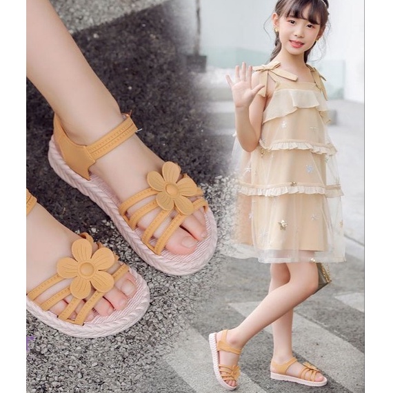 Sunset Beach Sandal Anak Perempuan Karet BUNGA DAISY / Sandal Import Jelly A33