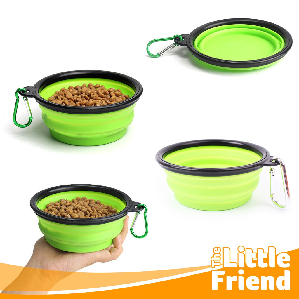 Mangkuk Lipat Piring Travelling Tempat Makan Minum Silikon Portable Hewan/Anjing/Kucing