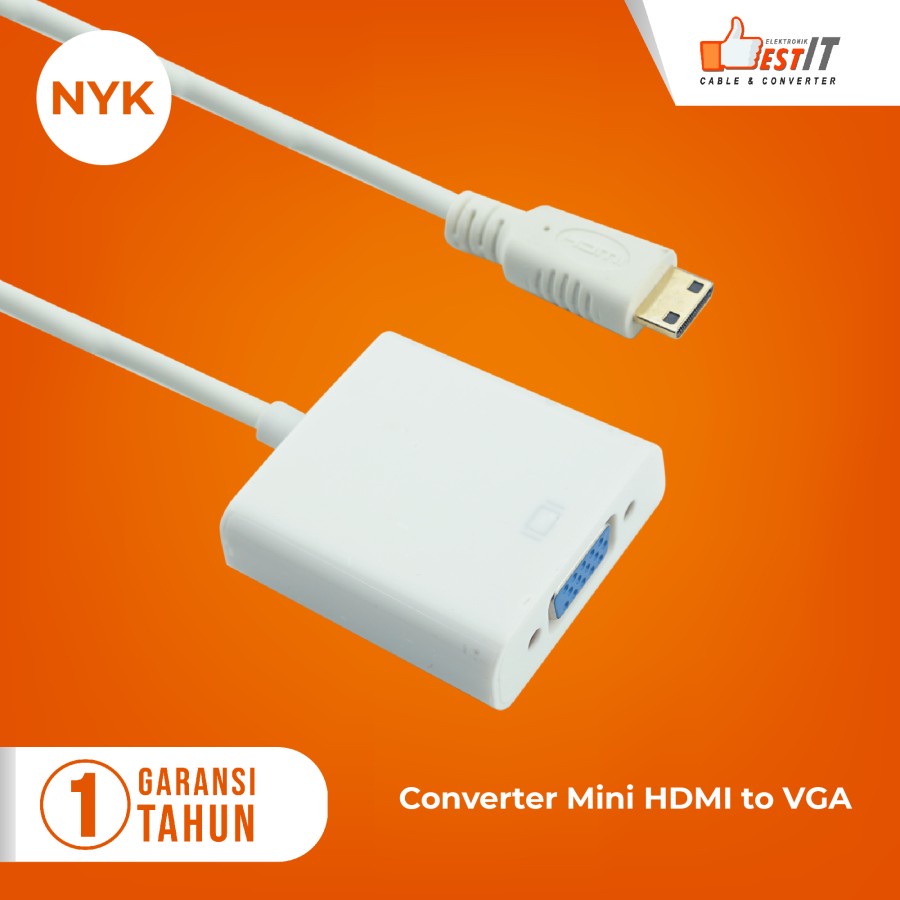 Kabel Mini HDMI to VGA NYK / Mini HDMI to Vga Converter NYK Original