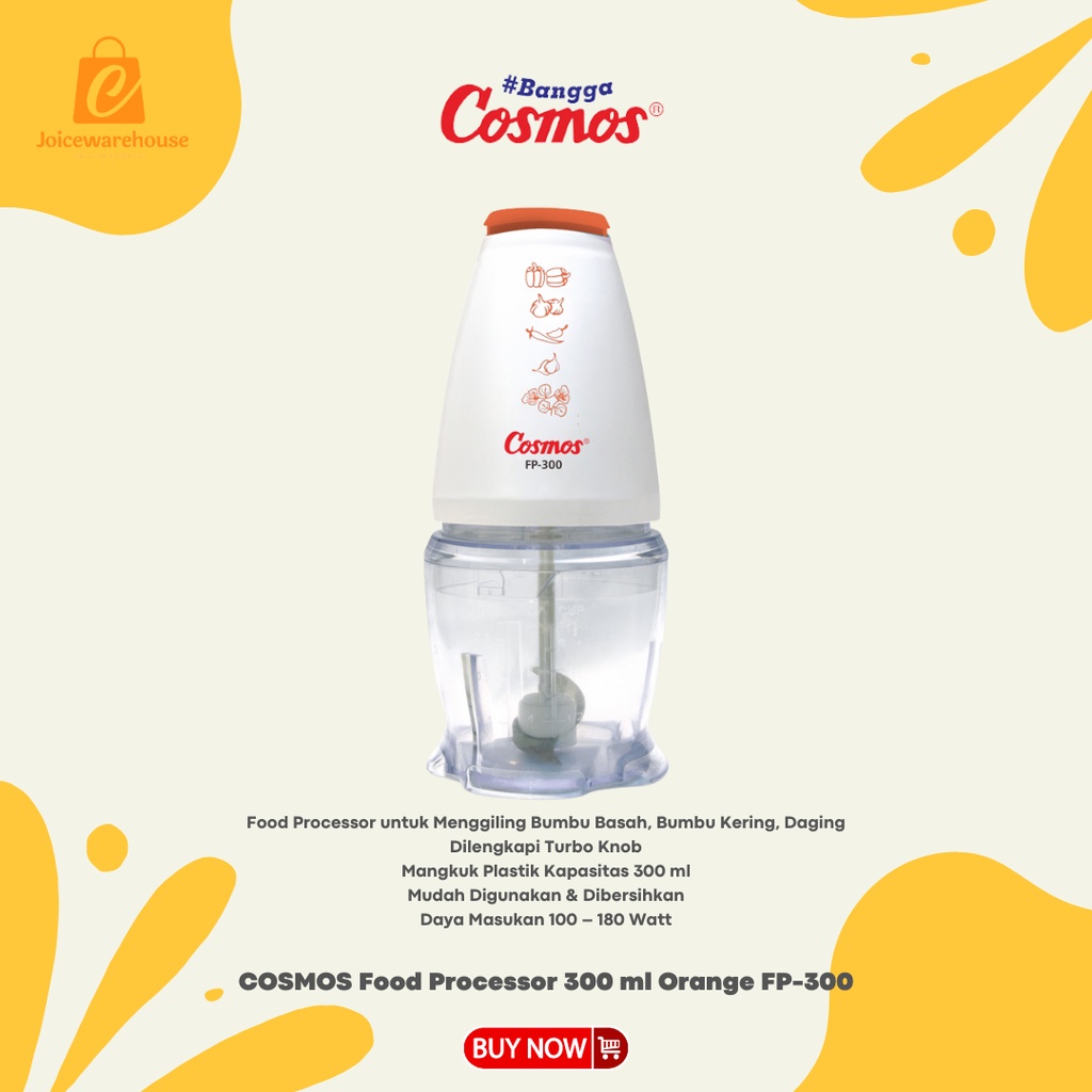 CHOPPER COSMOS Food Processor 300 ml Orange FP-300