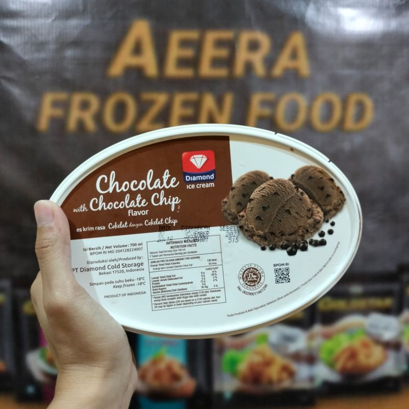 

Diamond Es Krim Rasa Cokelat Dengan Cokelat Chip 700Ml