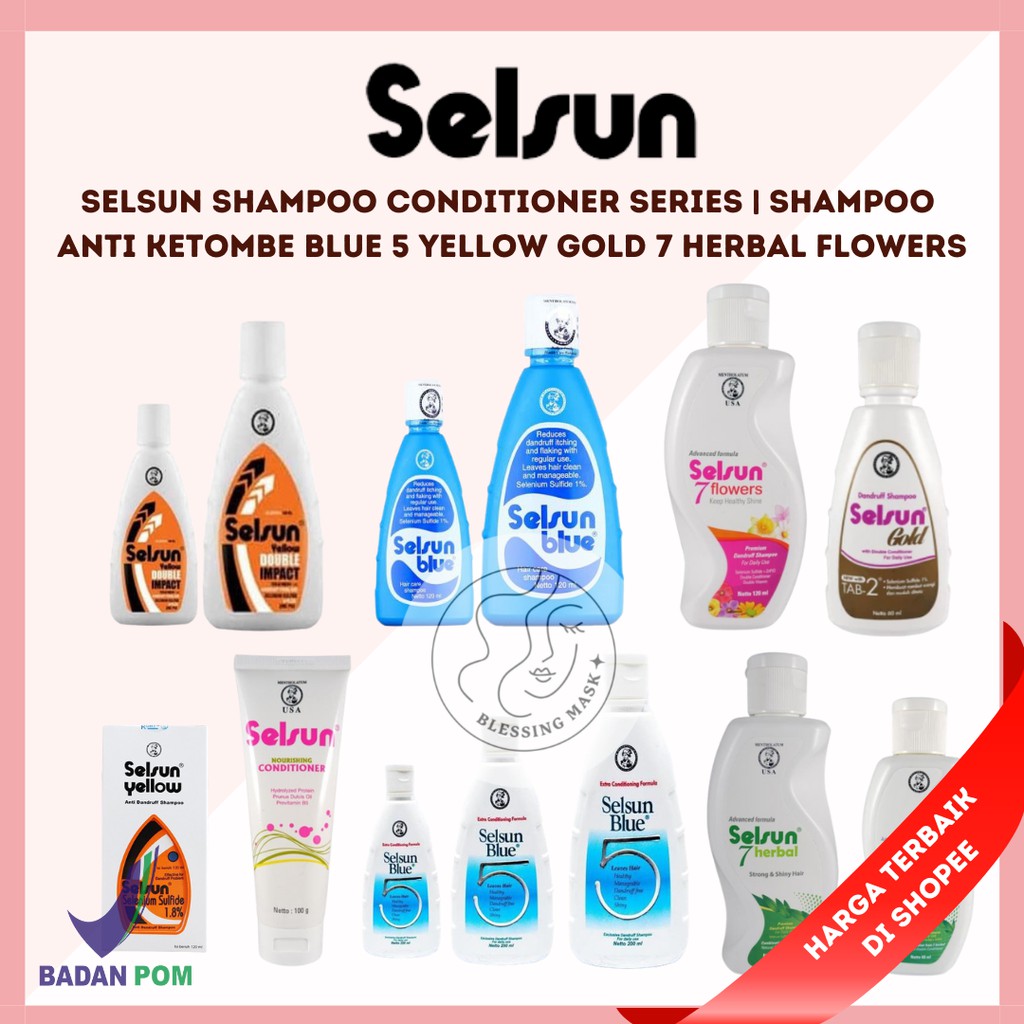 Jual Selsun Shampoo Conditioner Series Shampoo Anti Ketombe Blue Yellow Gold Herbal