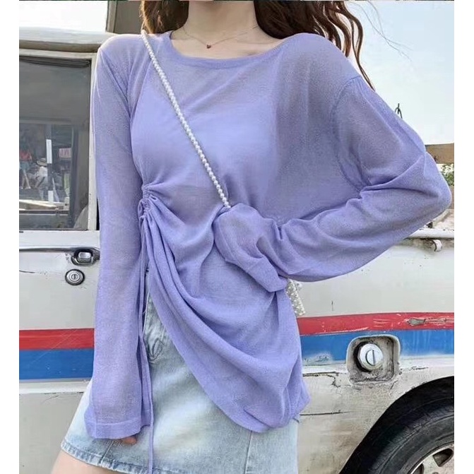 [CLEARANCE] Korean Long Sleeve Anti UV Oversize Tee Lengan Panjang 2034