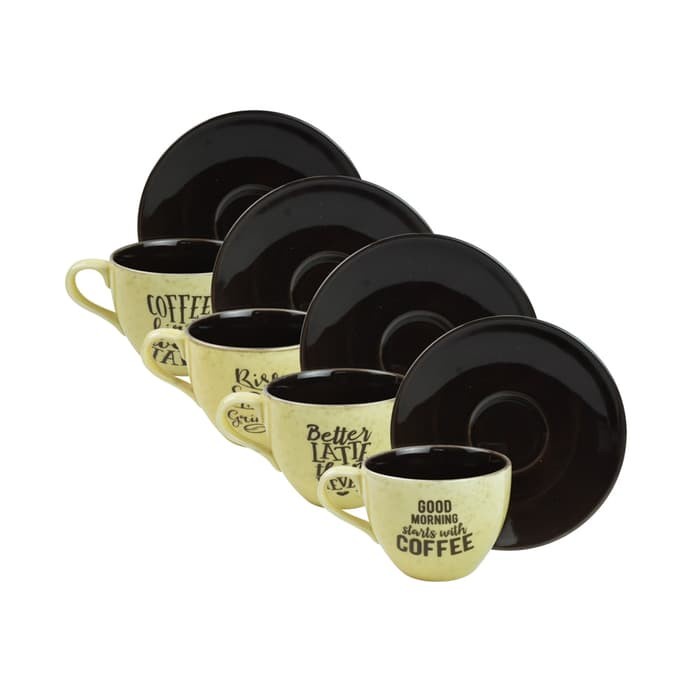 INFORMA - CANGKIR CUP SAUCER COFFEE FIRST SET OF 4 bn17