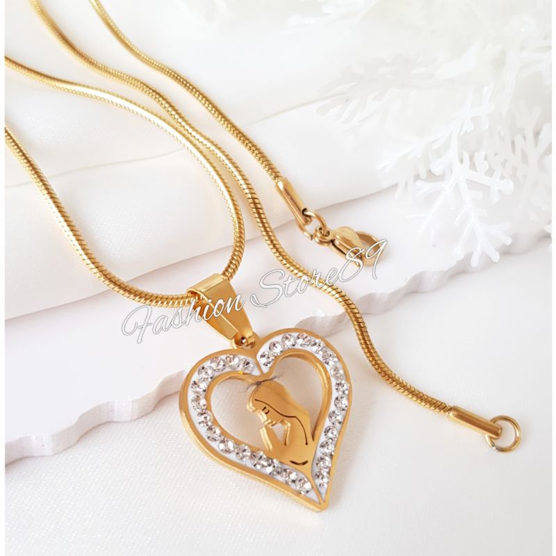 Kalung Bunda Maria Titanium Silver Kualitas terjaminAntikarat Fashion Rohani Kalung Bunda Maria LTNx Gold Silver Titanium Antikarat