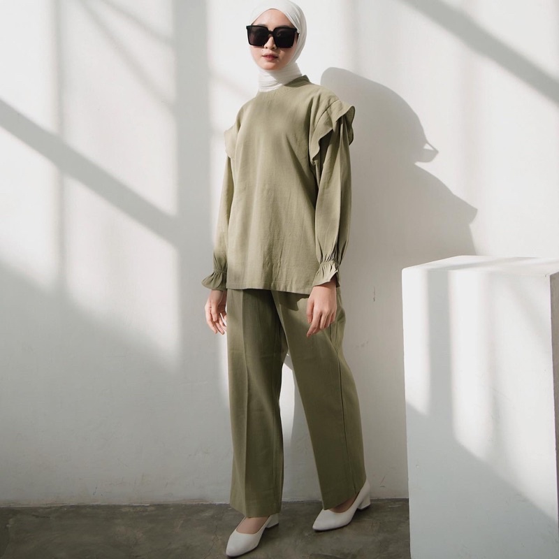 ELLE LINEN SERIES ( ONESET )-Oliv