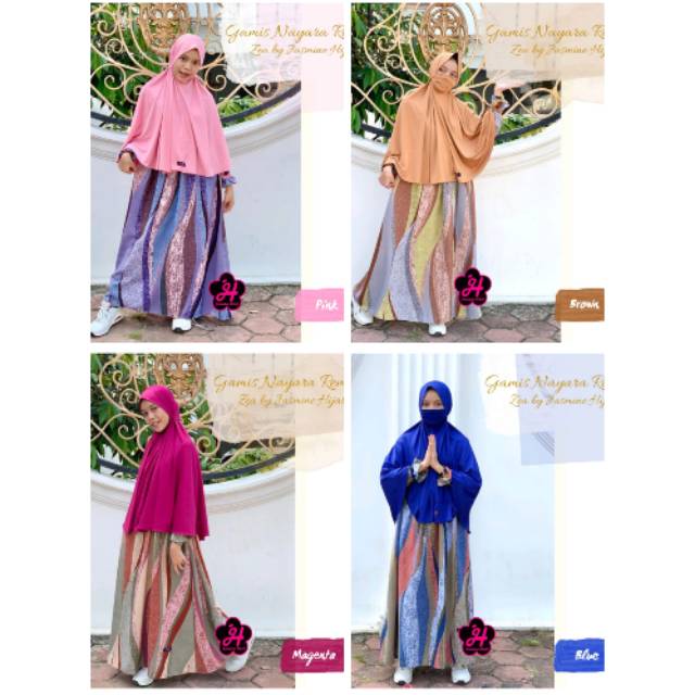 GAMIS COUPLE IBU ANAK GNJH NAYARA SERIES KHIMAR CADAR  ORIGINAL ZEA BY JASMINE HIJAB