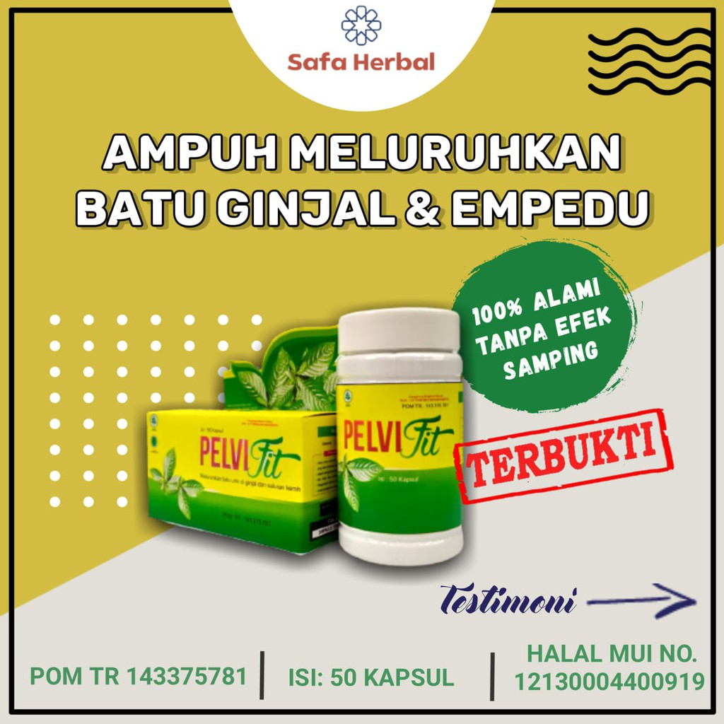 Pelvifit Obat Batu Ginjal Empedu Kandung Kemih Infeksi Saluran Kemih Original Ampuh 50 Kapsul 002