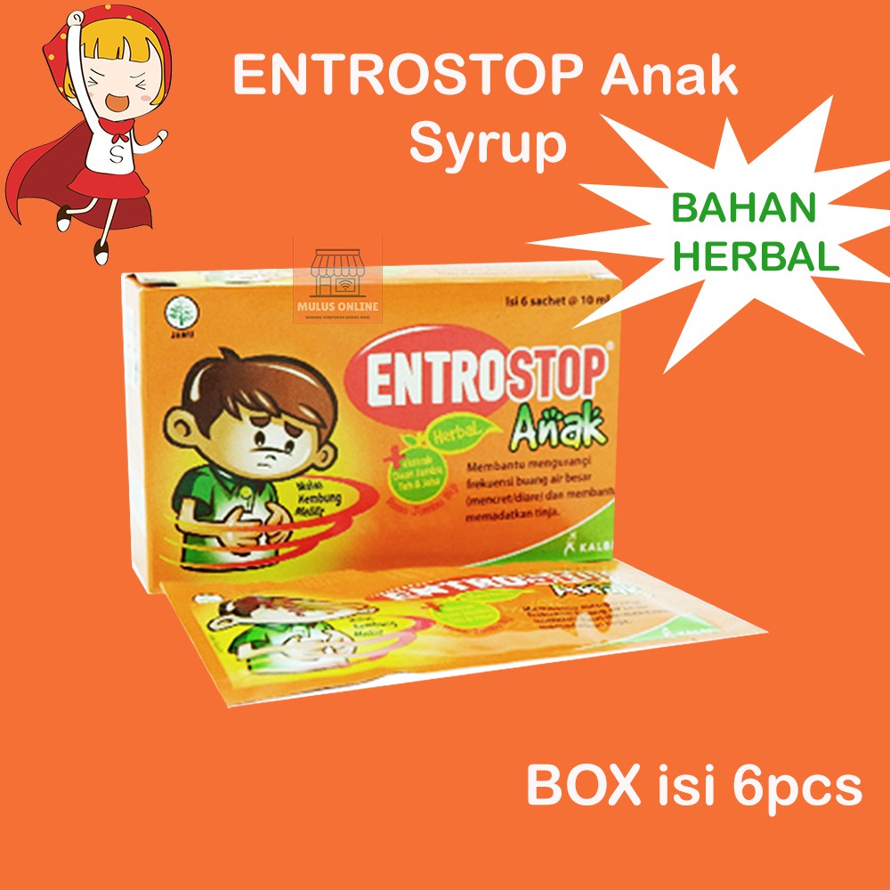 Entrostop Kids Anak Syrup Obat Herbal Untuk Diare Box isi 6pcs
