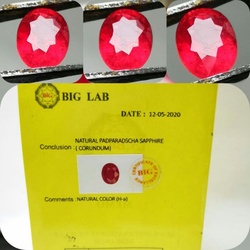 natural padparadscha sapphire include memo