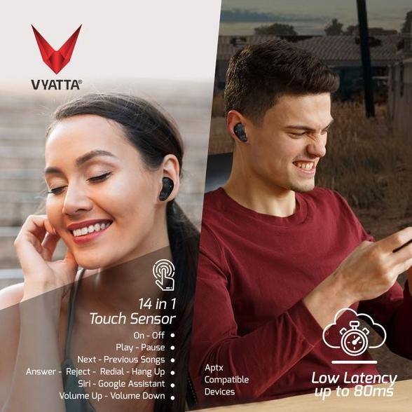 Vyatta Airboom Phantom Tws Bluetooth Earphone Qcc Aptx 14In1 Touch Eb78368