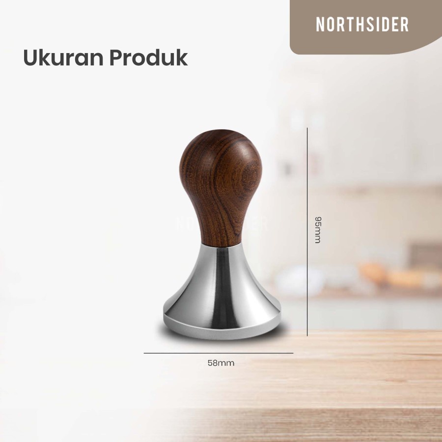 COFFEE TAMPER KOPI ESPRESSO 58mm ROSEWOOD HANDLE HAMMER SUNNY DOLL