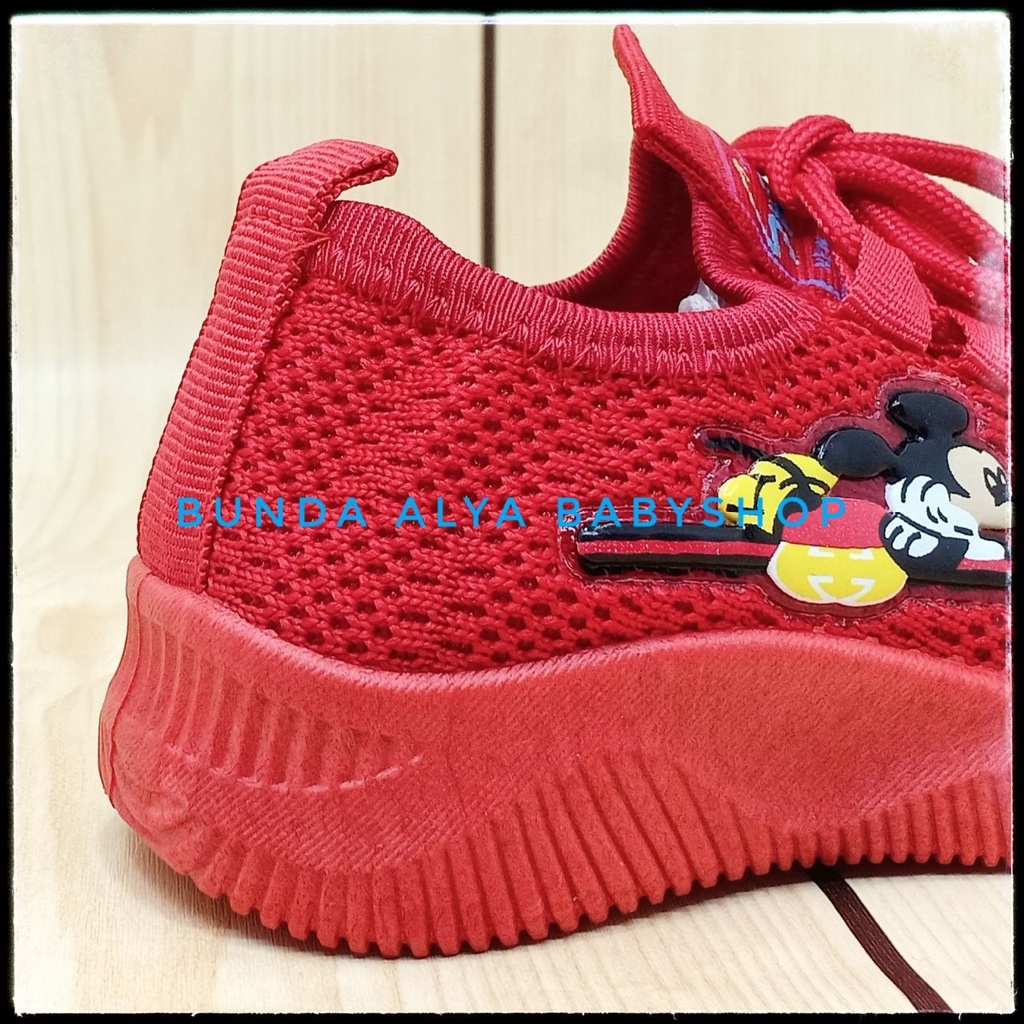 Sepatu Anak IMPORT Umur 2 3 4 Tahun MERAH Elastis Sepatu Anak Cowok Size 22 - 26 Kartun Lucu Alas Karet Anti Licin