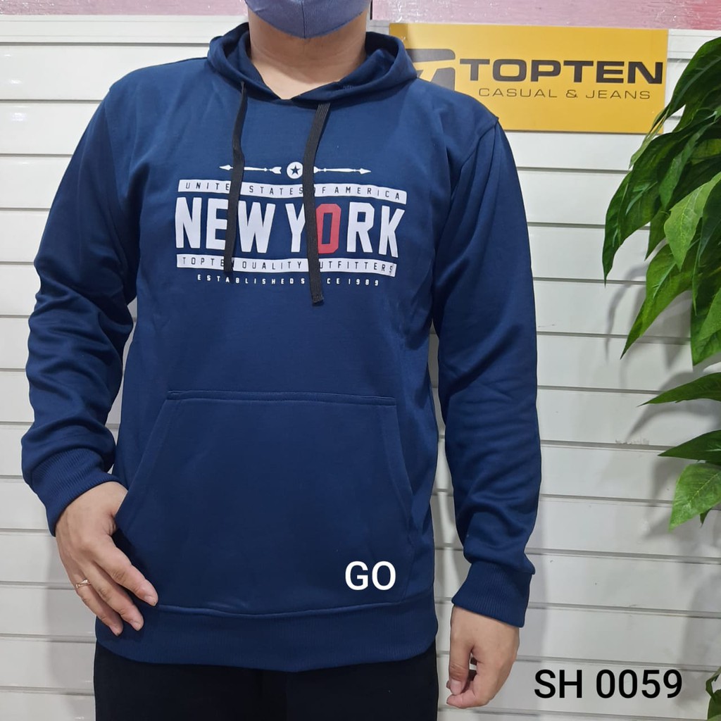 gof TOPTEN SWEATER Pakaian Pria Outerwear Sweater Cardigan Hoodie Jaket Casual Motif Lengan Panjang