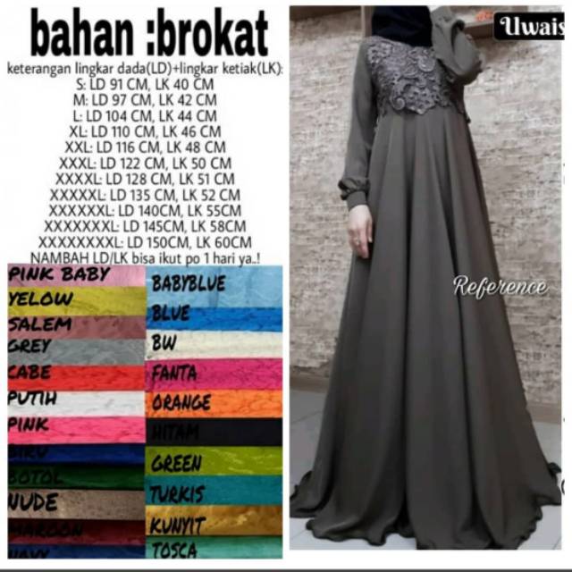 hawa maxi dress brukat jumbo Bigsize ld 150