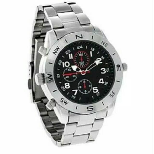 Spy Cam Camera Jam Tangan Watch Stainless 16Gb