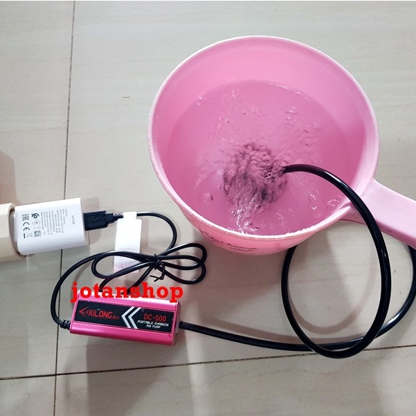 XILONG DC 500 DC500 PORTABLE CHARGING USB mesin pompa udara aerator air pump aquarium Mancing Pancing Ikan