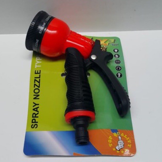 Semprotan Air Tembak XPTOOL 005 - 8posisi gg karet Spray Nozzle Hose Taman Kandang Rumah Cuci Motor