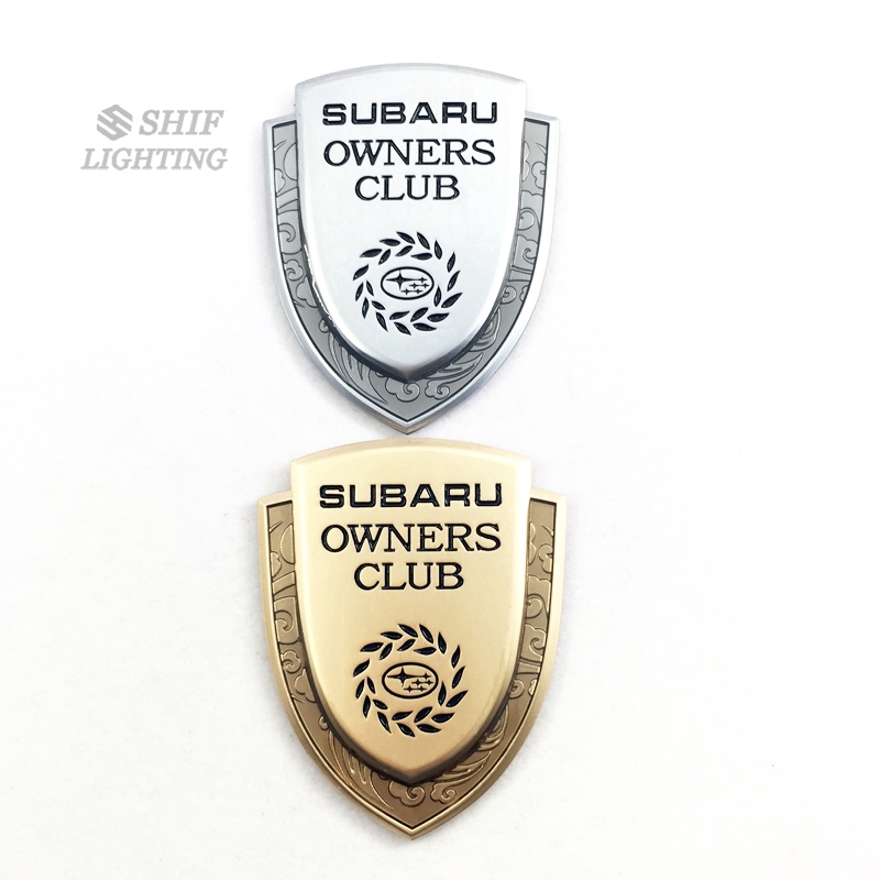 1pc Stiker Emblem Logo Subaru Owners Club Bahan Metal Warna Emas Untuk Dekorasi Mobil Subaru