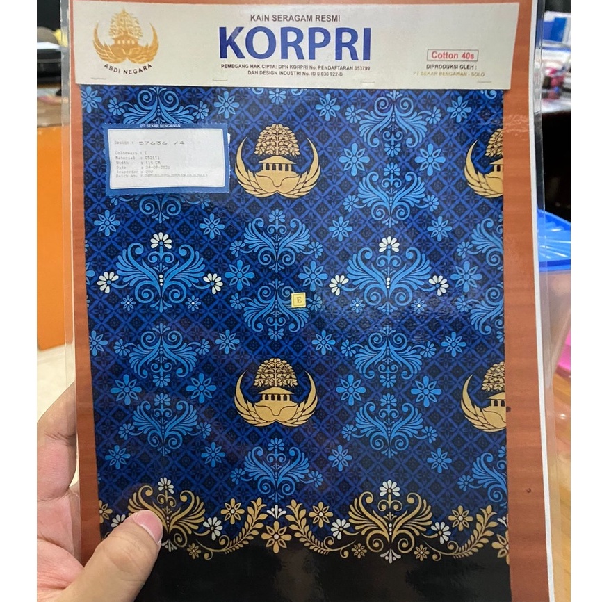 Kain Batik KORPRI 40s Sekar Bengawan / Original Cotton / Seragam Batik Korpri PNS / Lebar 1.15 Meter