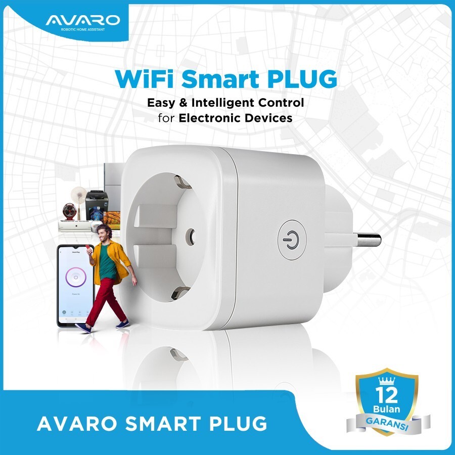 WiFi Smart Plug AVARO- AVARO Smart Plug WiFi 2.4Ghz 16A IoT Smart Home