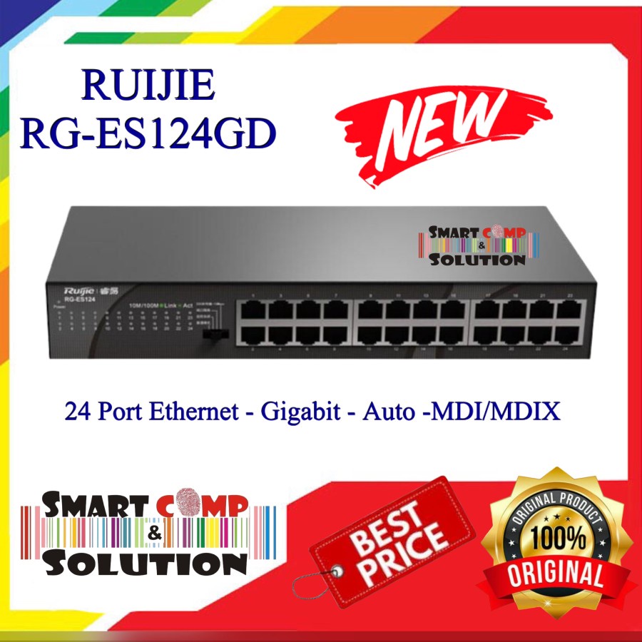 Switch Desktop Unmanaged 24 Port GIGABIT - Ruijie RG-ES124GD RGES124GD