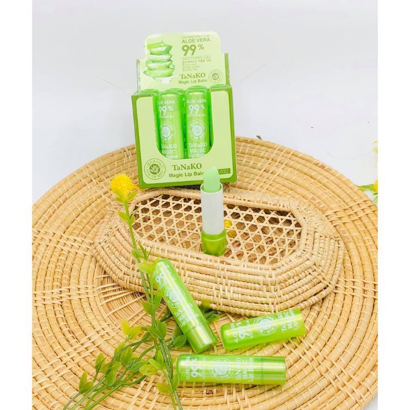 Magic Lipbalm Tanako Aloe Vera / Lipstik Aloevera Lip Gloss / Lipbalm Pelembab Bibir Pria dan Wanita Alami