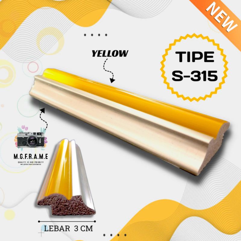 BATANGAN PIGURA TYPE S 315 PANJANG 1 METER//BATANGAN ECER/LIS PLAVON// LIS BINGKAI//LIS PIGURA//LIS 