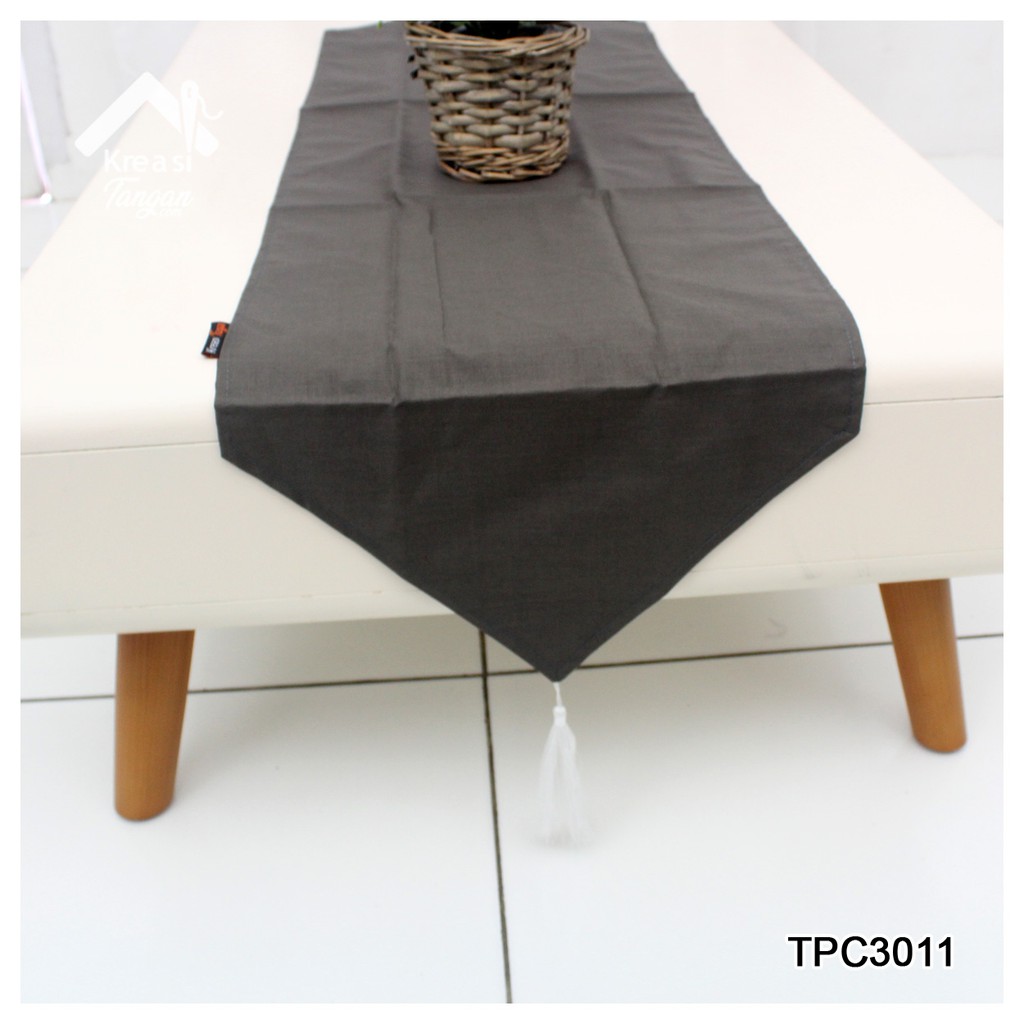 Taplak Meja / Table Runner POLOS ABU TUA Ukuran 105x30 &amp; 150x35 (TPC3011)