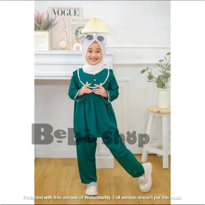 Setelan  anak perempuan bahan moscrab usia 2 sampai 12 tahun/setcel anak/moscarb/baju anak/setelan perempuan