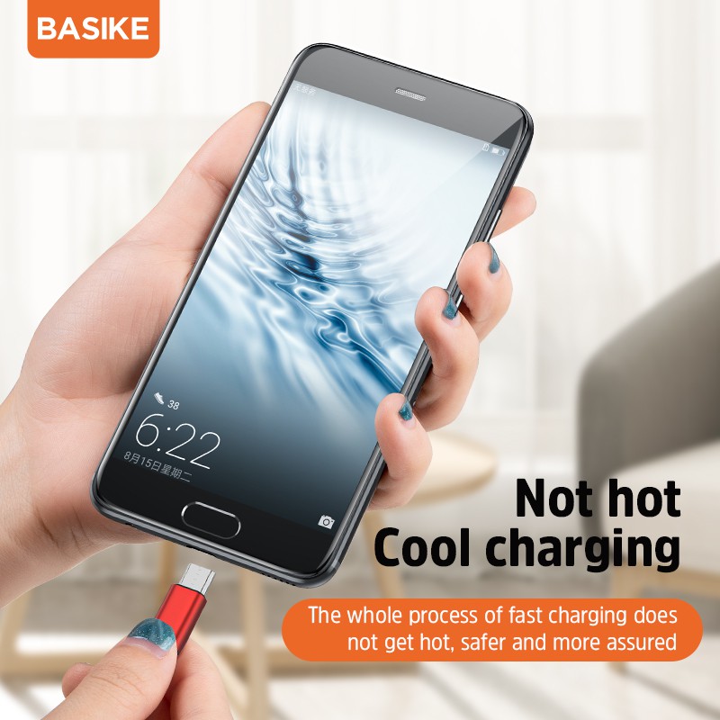 Kabel Data Fast Charging BASIKE Micro USB Cable Android Tangle-free Charger Xiaomi Samsung Vivo OPPO Mobile Cables Converters-4
