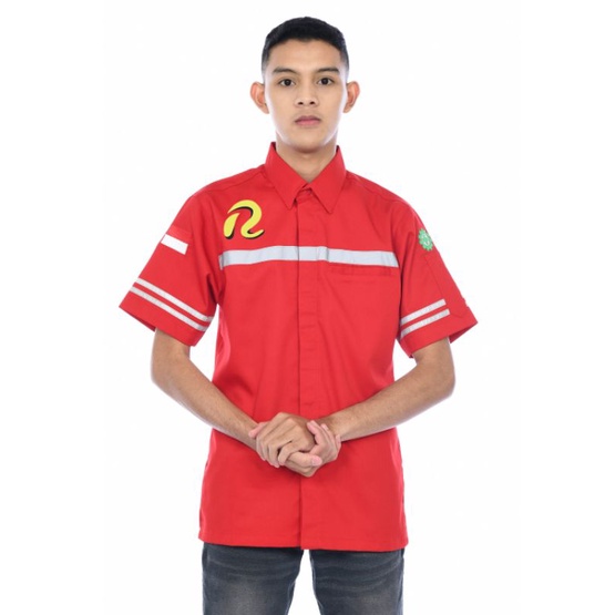 grosir baju wearpack murah/atasan baju safety tangan pendek/kemeja kerja custom bordir/seragam kerja karyawan kantor lapangan