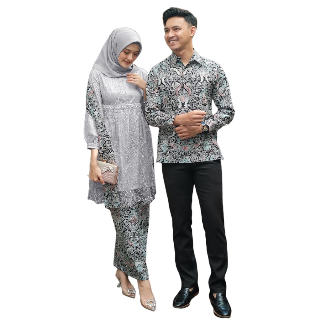 Maura Couple - Sania Ruffle Batik Couple Ori Ndoro Jowi DNT Garansi Termurah Terbaru - Set Couple MAHESWARI