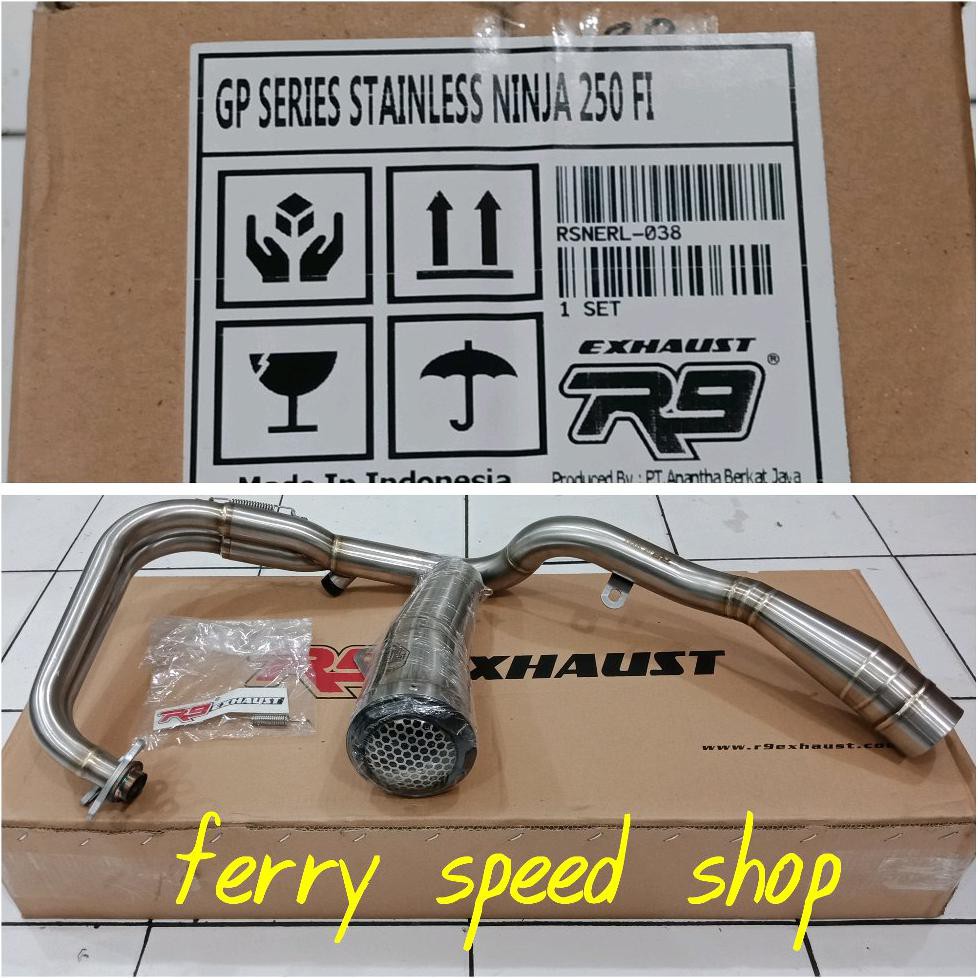 Terlaris!! Knalpot R9 Ninja 250 Fi Gp Series Stainlees Knalpot R9 Ninja 250Fi Gp Stainlees Knalpot