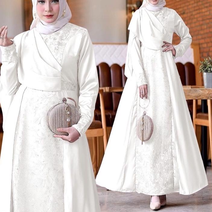 Hot - Gamis Shenna Baju Gamis Muslim Fashion Muslim Wanita Gamis Brukat Tile Dewasa  Fashion Gamis K